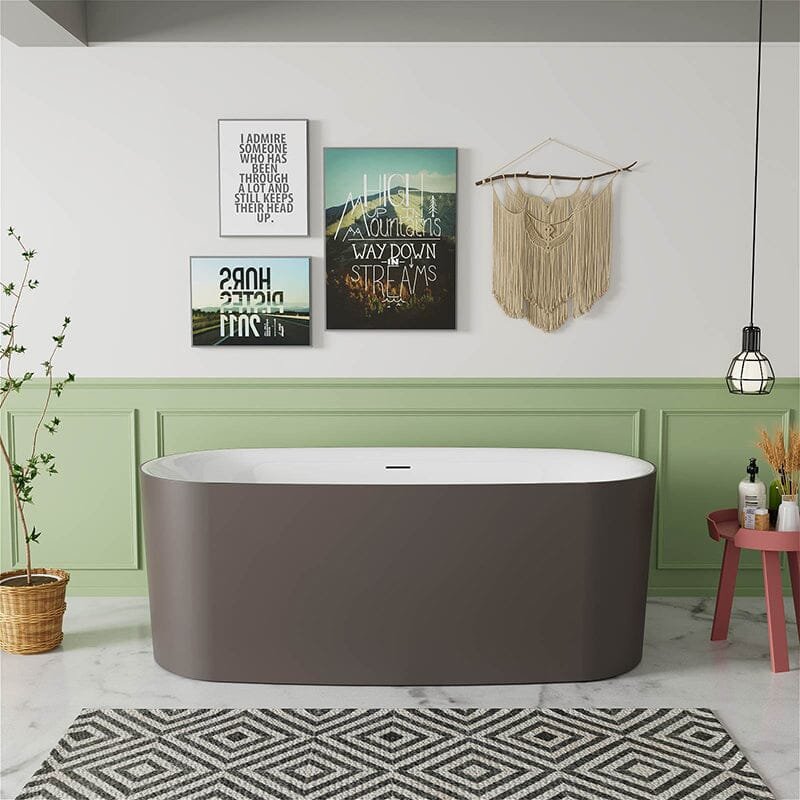 59" Ovale Badewanne aus Solid Surface – Braun