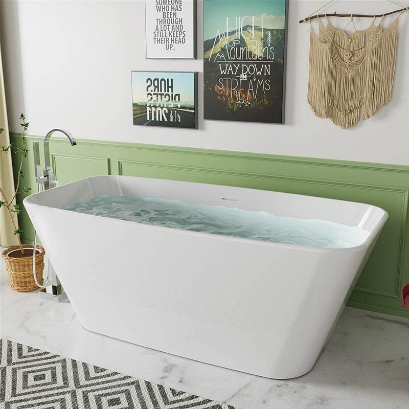 Freestanding Rectangular Acrylic Bath – view 1