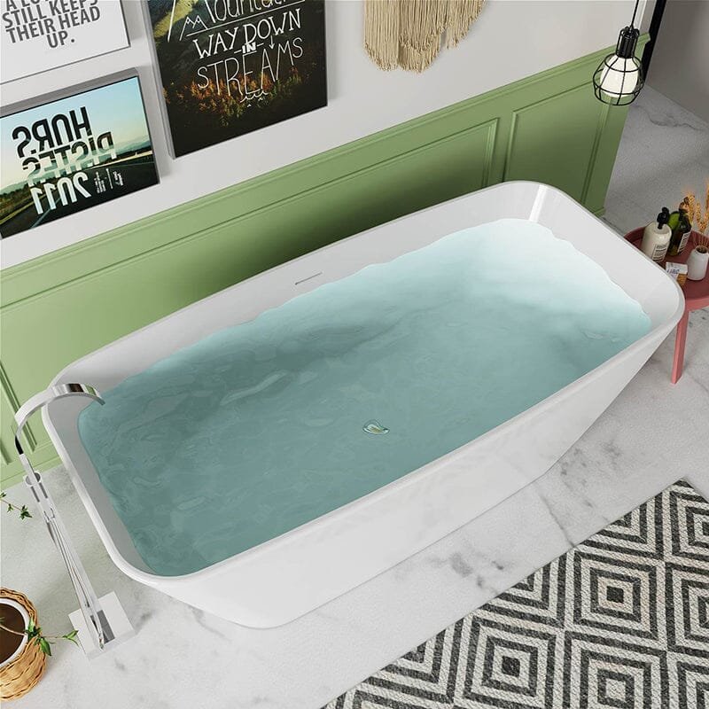 Freestanding Rectangular Acrylic Bath – view 2