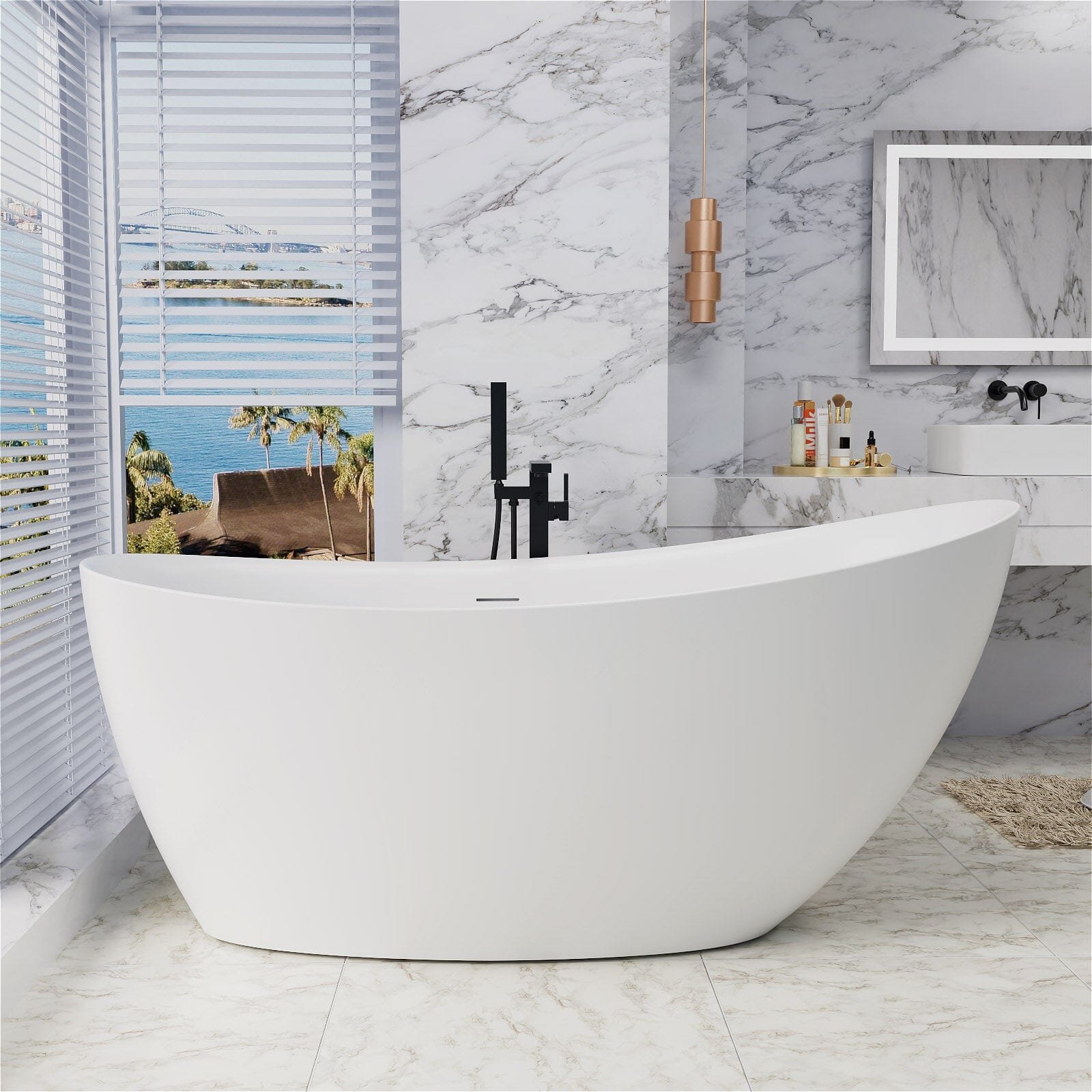 Freestanding Stone Resin Bathtub
