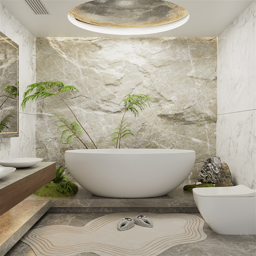 Freestanding Mineral Cast Bathtub – view 3