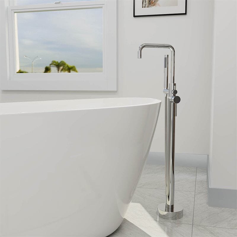Freistehende Badewannenarmatur mit Handbrause – Chrom