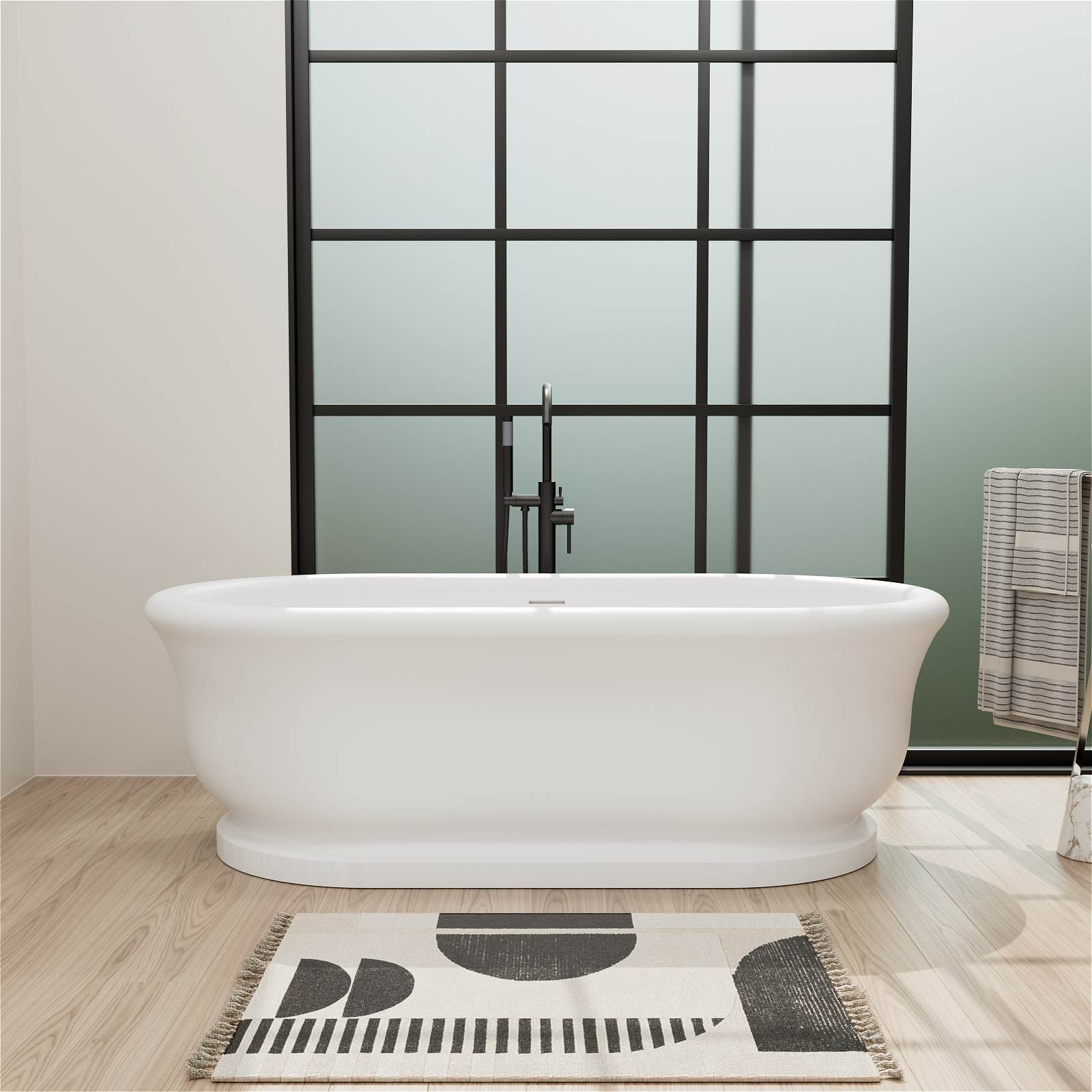 Freistehende Badewanne "Opulence" – Mattweiß, 170 cm