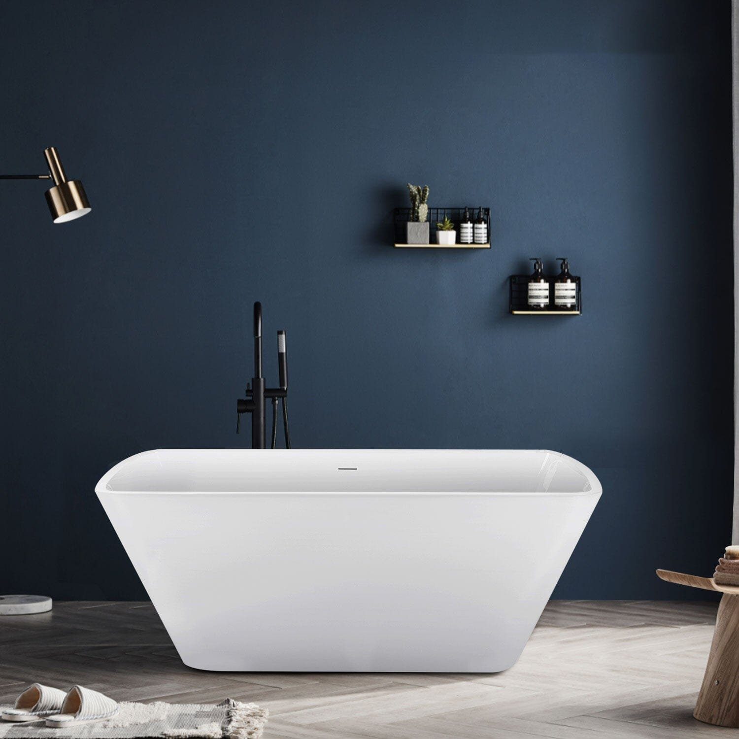 Freestanding Trapezoidal Acrylic Bath – view 1