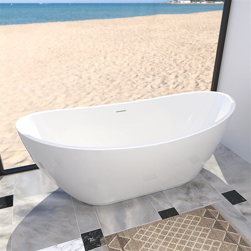 Freistehende Acryl-Badewanne Slipper-Form 170 cm – Bild 4