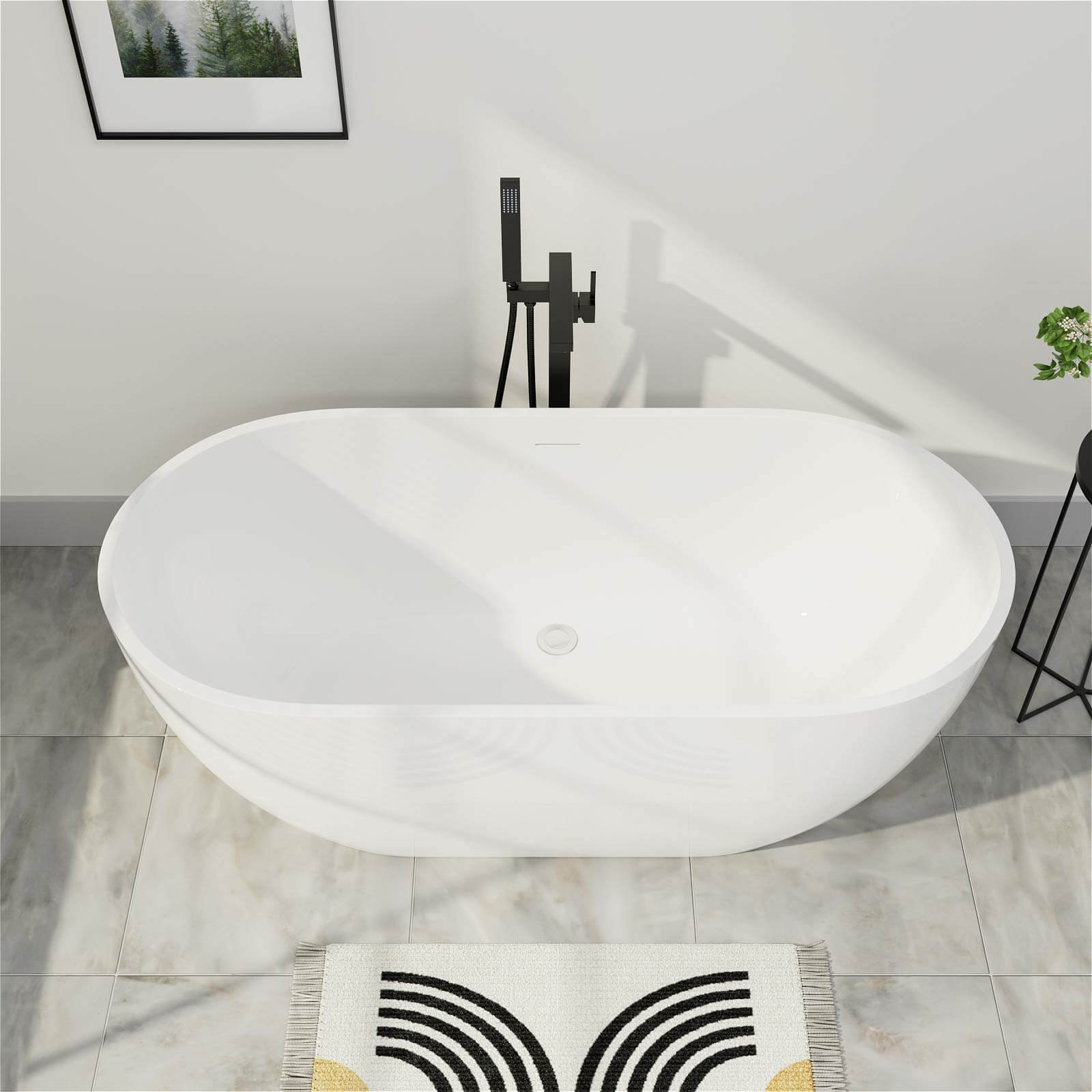 Freestanding Oval Bath – view 1