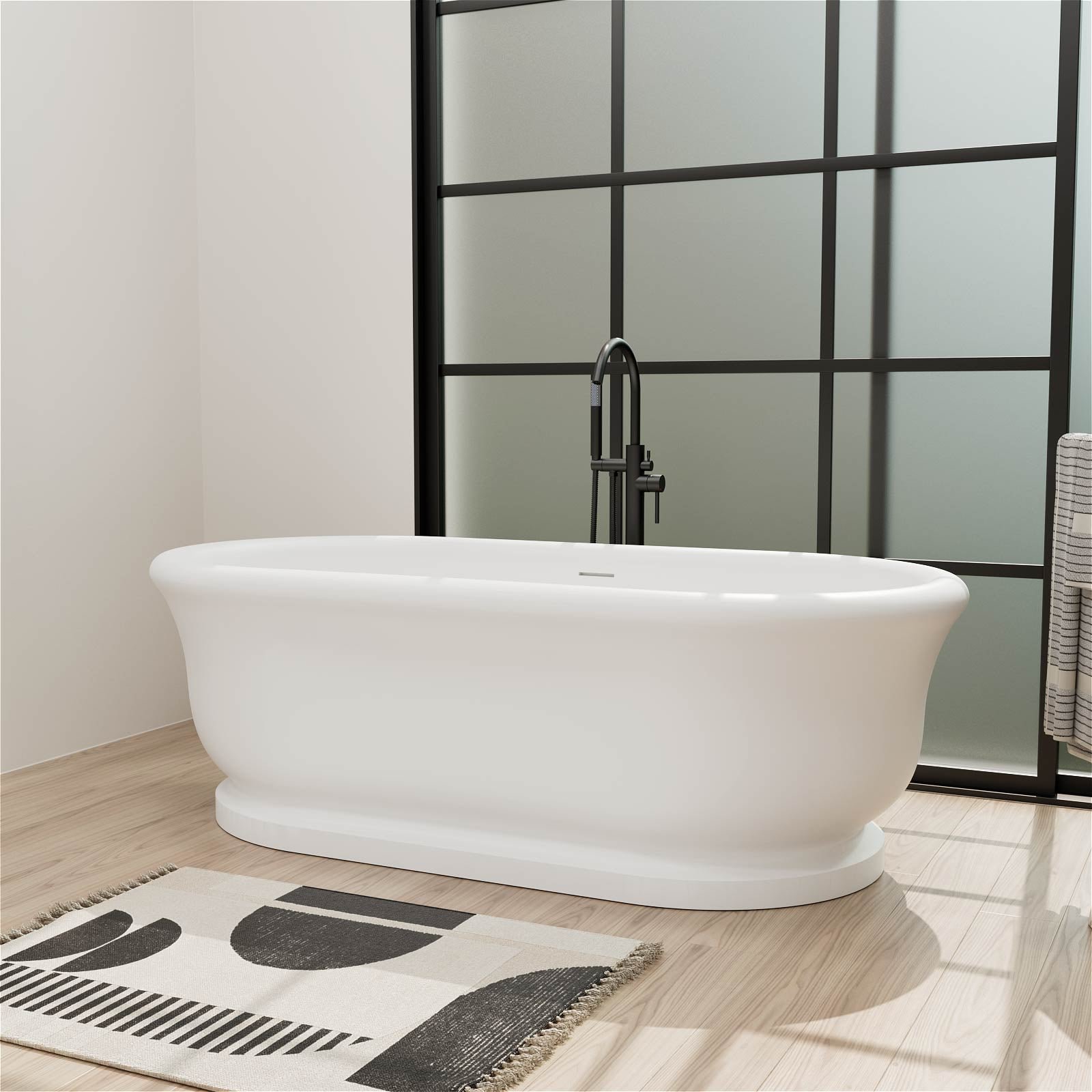Freistehende Badewanne "Opulence" – Mattweiß, 170 cm – Bild 2