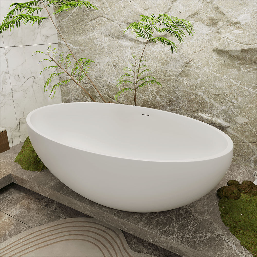 Freestanding Mineral Cast Bathtub – view 1