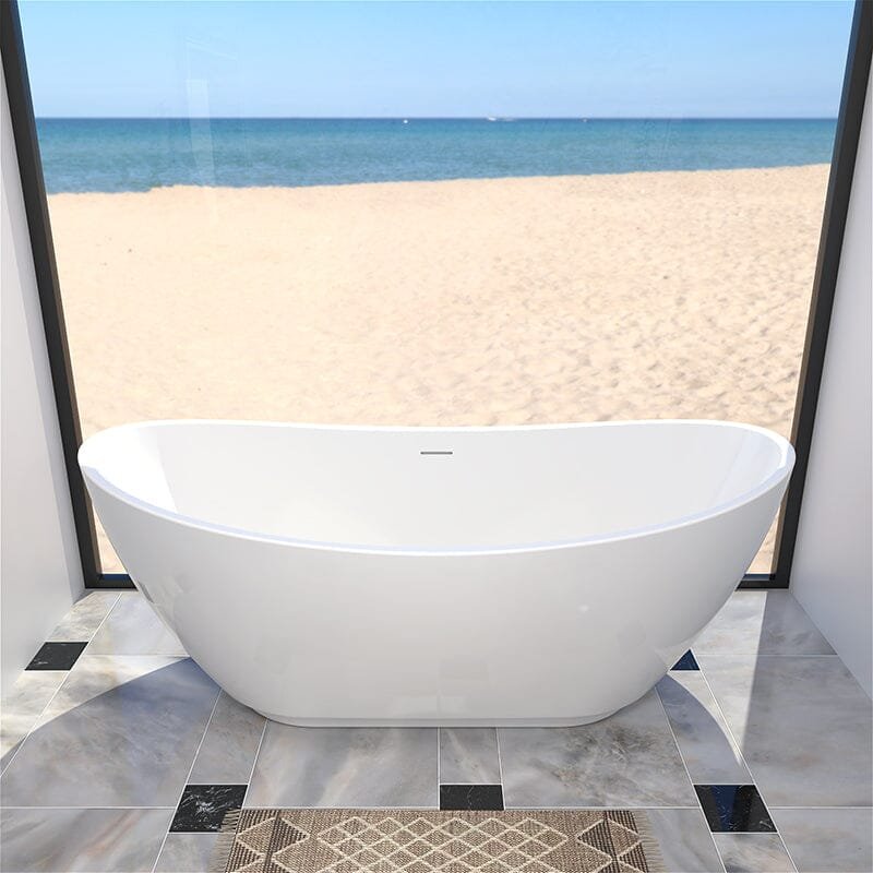 Freistehende Acryl-Badewanne Slipper-Form 170 cm – Bild 3