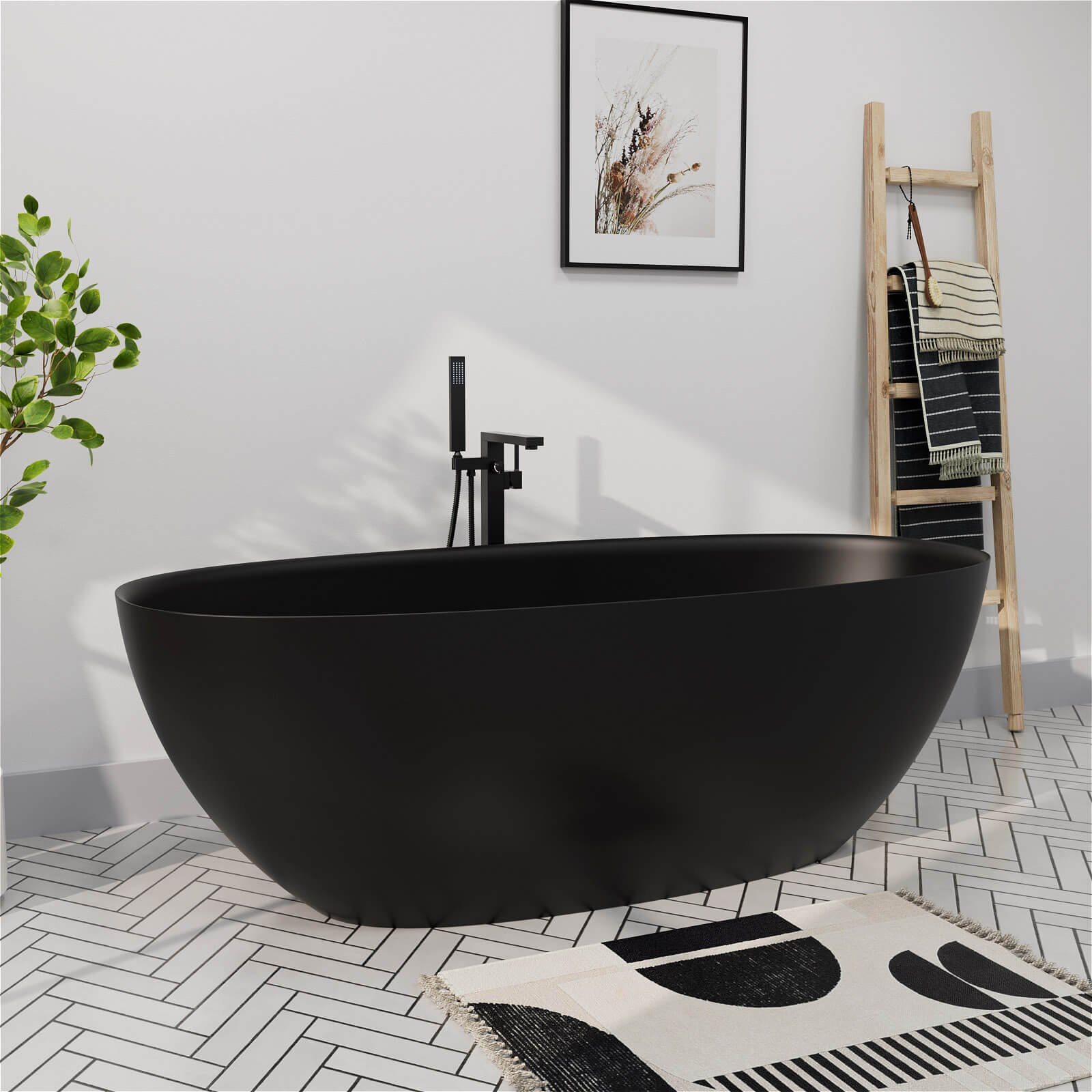 Freestanding Oval Stone Resin – view 2