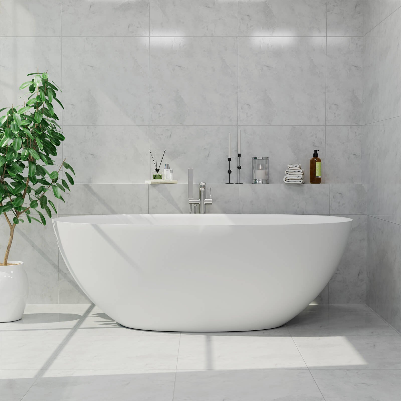 Freestanding Mineral Cast Bathtub