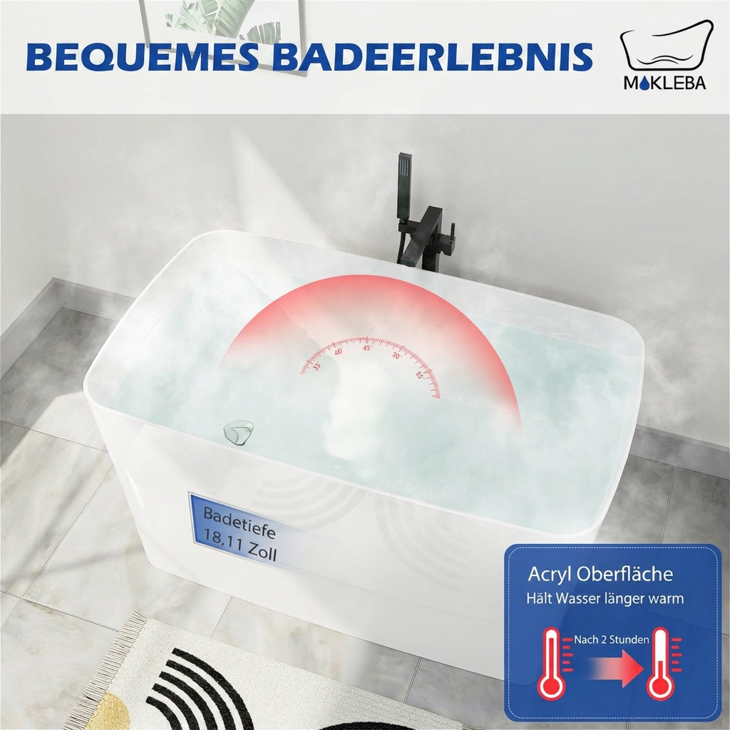 Small Freestanding Acrylic Bathtub – view 4