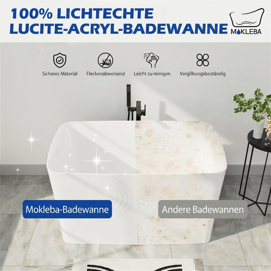 Small Freestanding Acrylic Bathtub – view 3