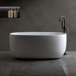 Compact Freestanding Stone Resin Bath