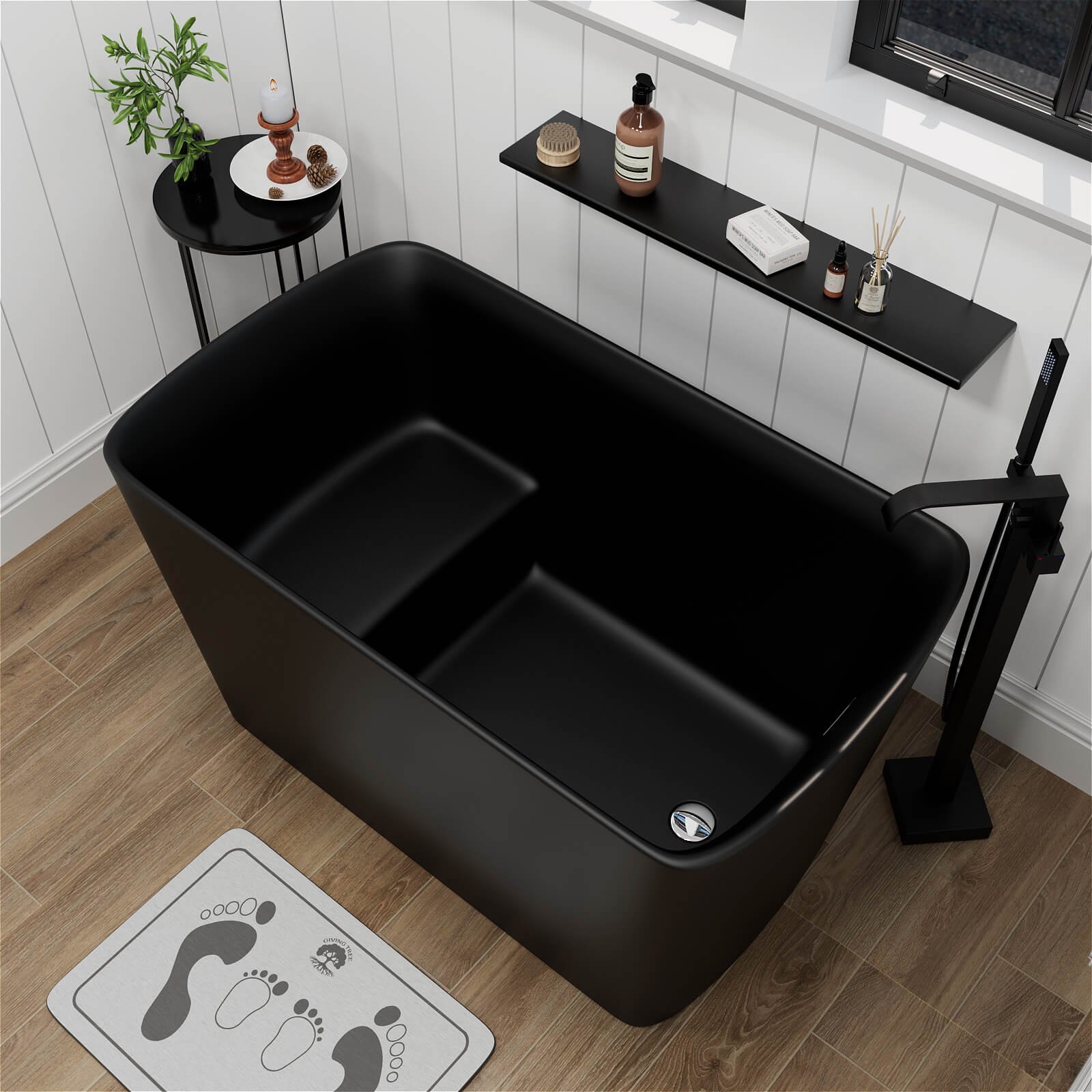 Deep Freestanding Black Soaking