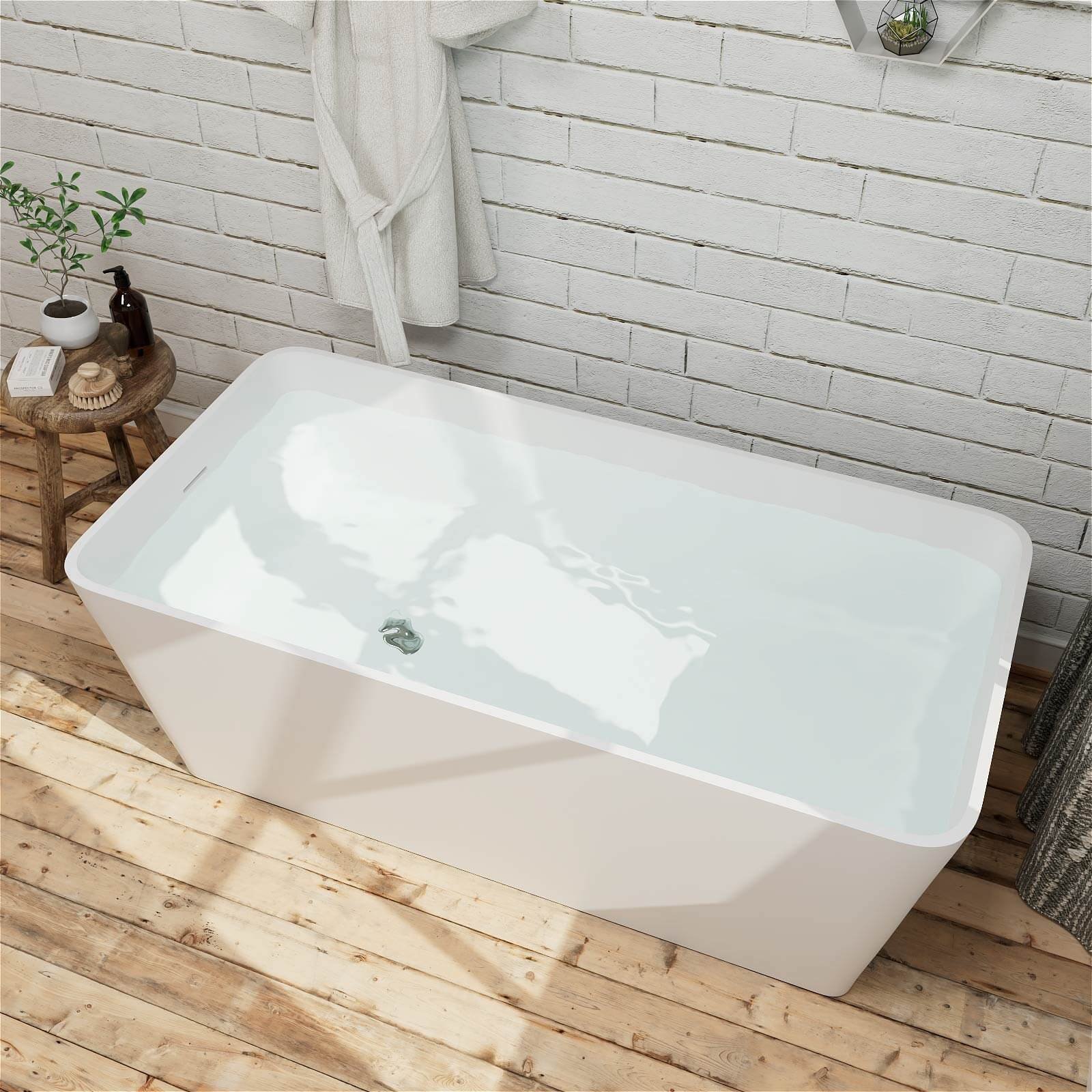 Freestanding Mineral Cast Bath – view 1