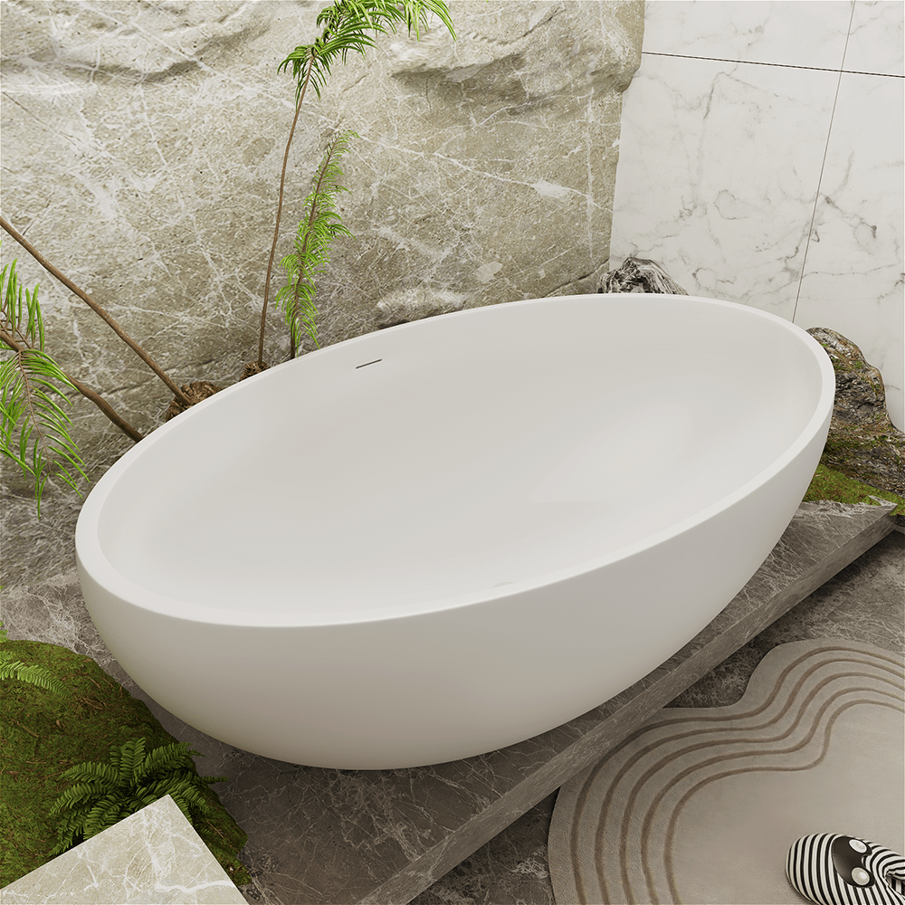 Freestanding Mineral Cast Bathtub – view 2