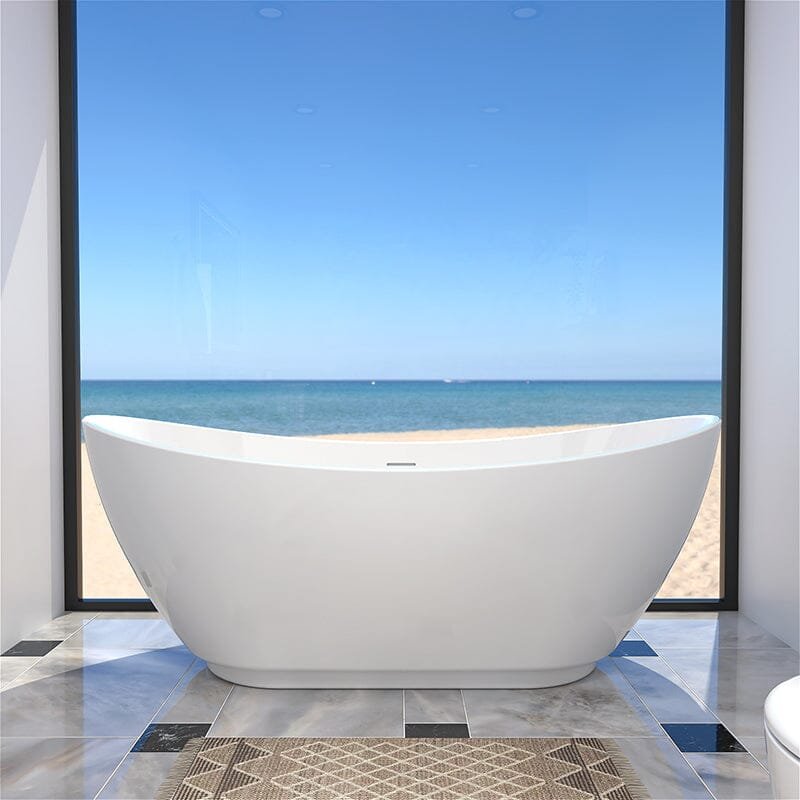 Freistehende Acryl-Badewanne Slipper-Form 170 cm