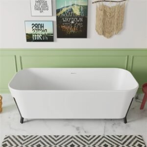 Design Standbadewanne – Massive Steinharz-Eleganz