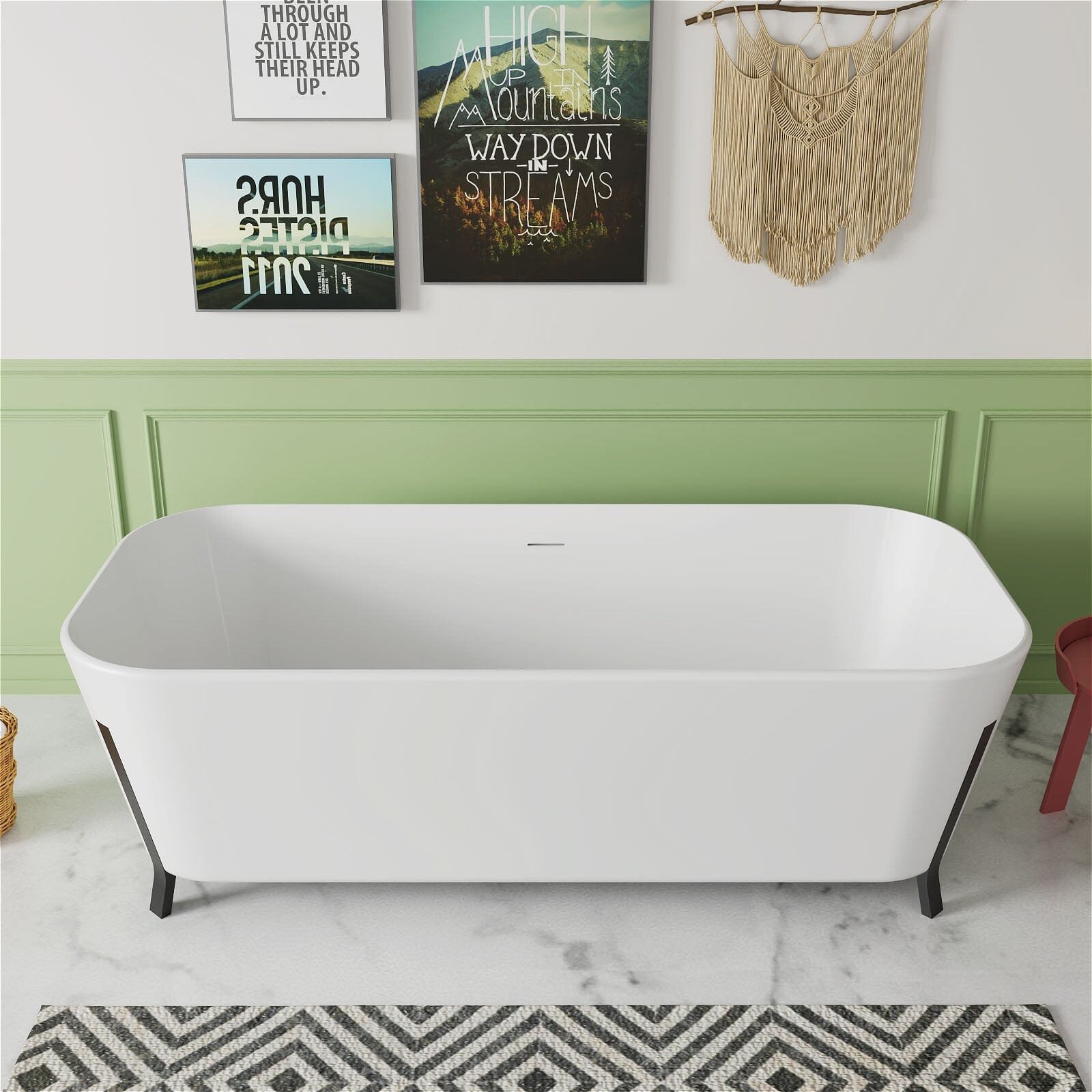 Design Standbadewanne – Massive Steinharz-Eleganz