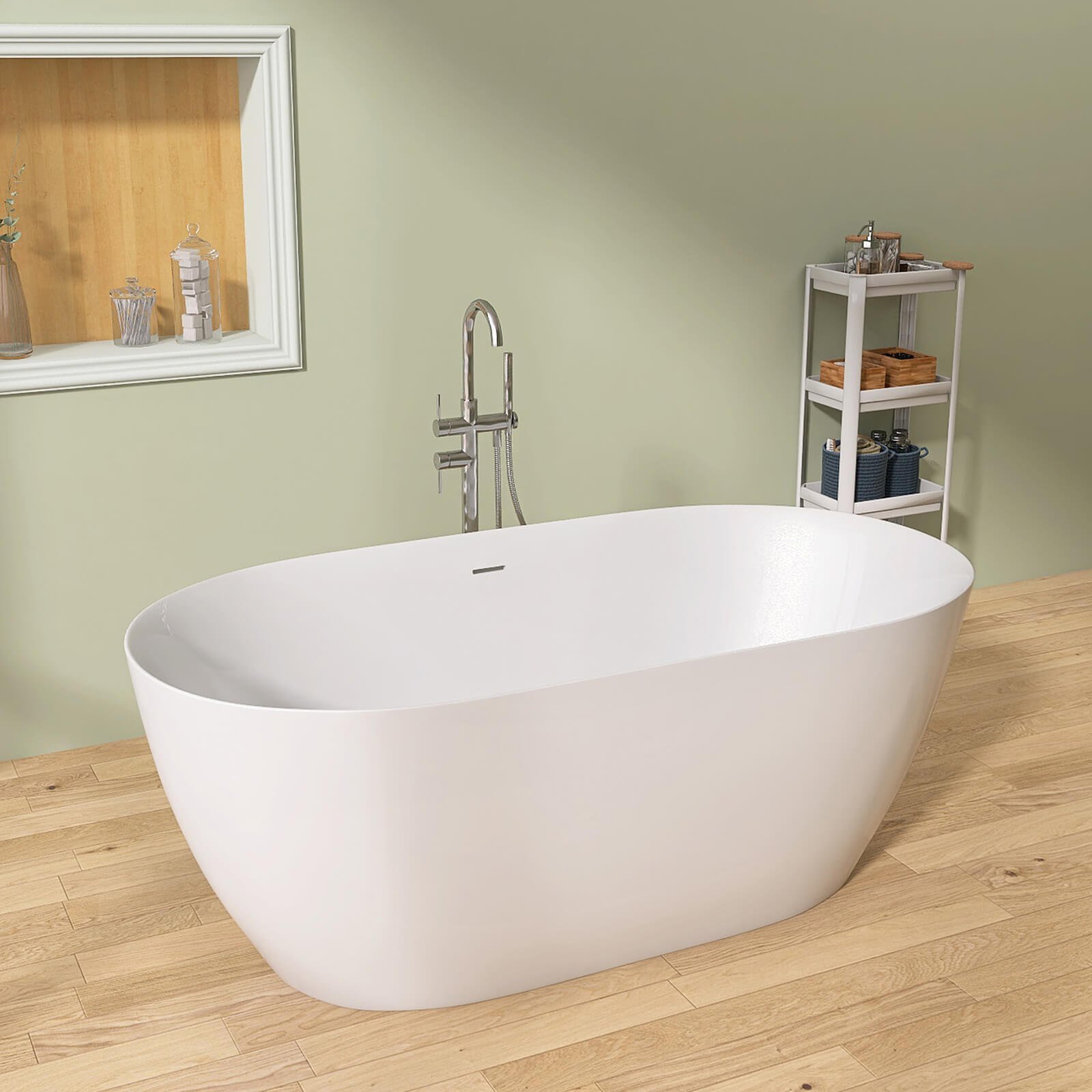 Freestanding Oval Acrylic Bathtub – view 1