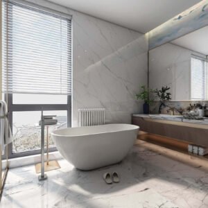 Comfort Freestanding Bathtub with Ergonomic Backrest