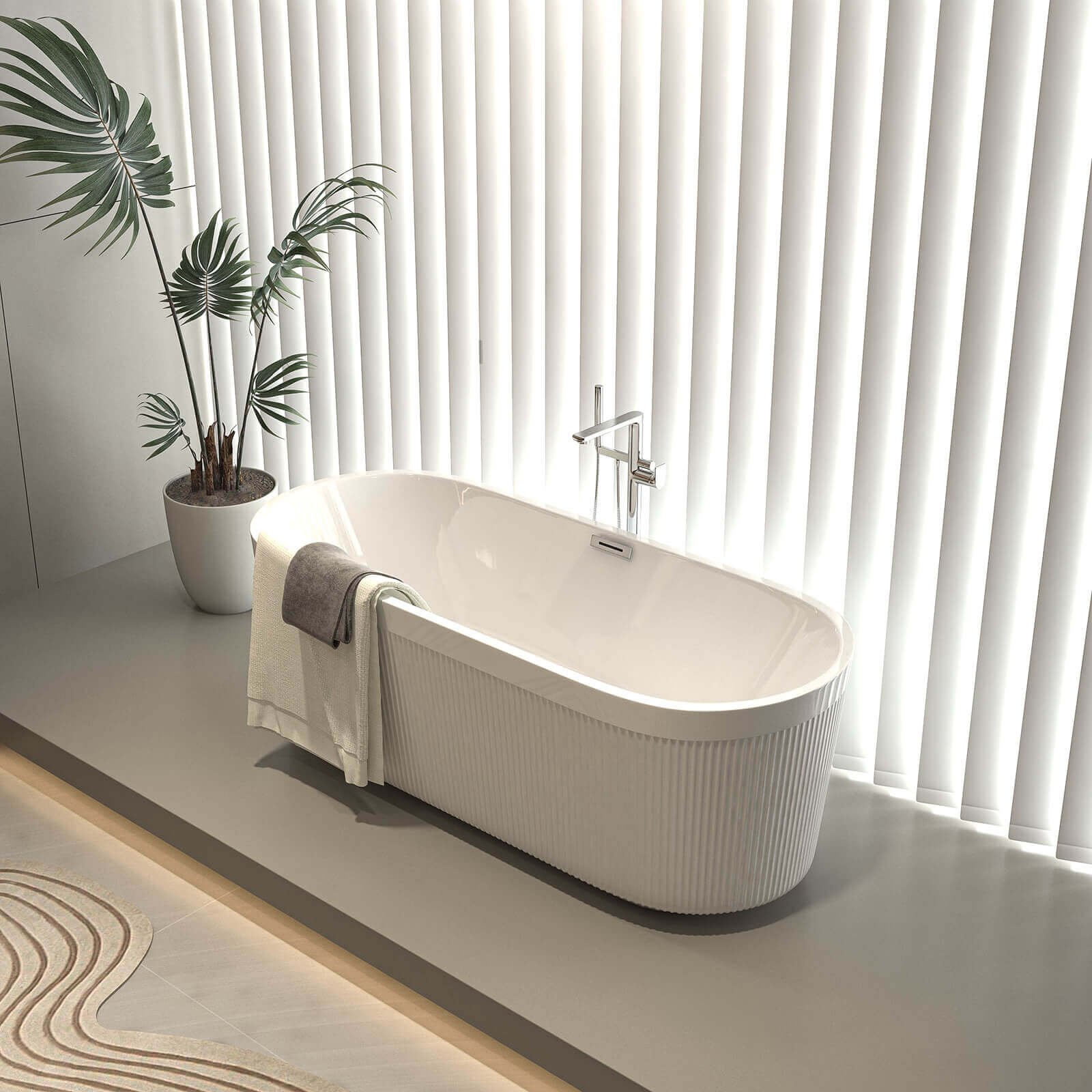 Designer Freestanding Acrylic Bathtub – view 2