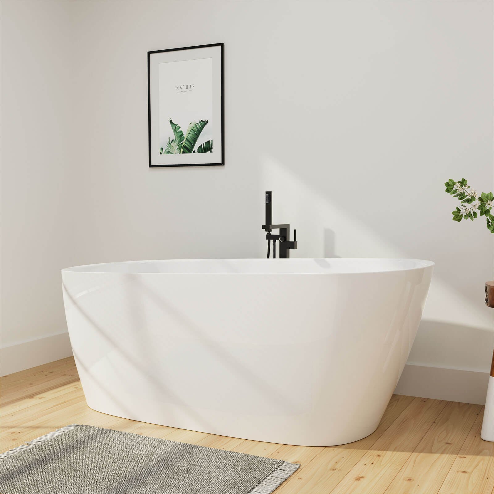 Freestanding Acrylic Slipper Bath – view 2