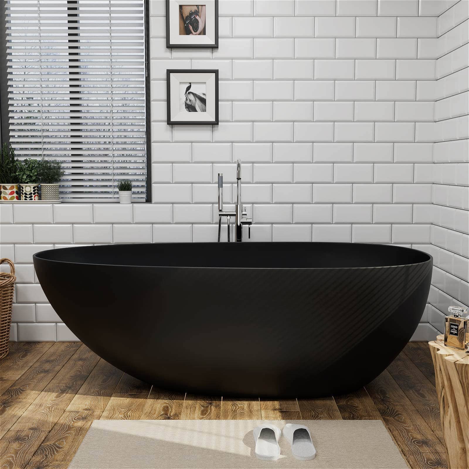Freestanding Stone Resin Bath – view 2