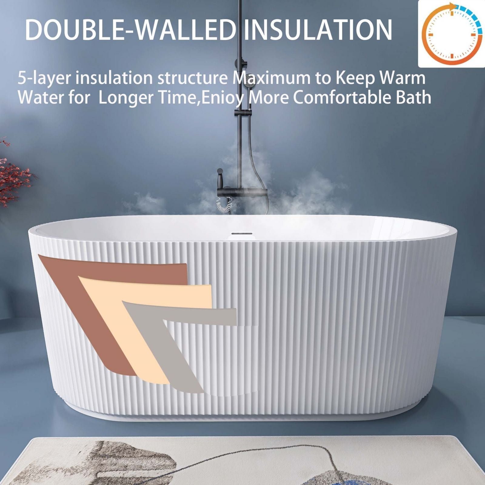 Freestanding Deep Soaking Acrylic – view 3