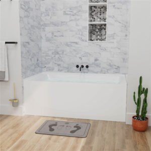 Premium Nischen-Badewanne – Edle Solid Surface Wanne