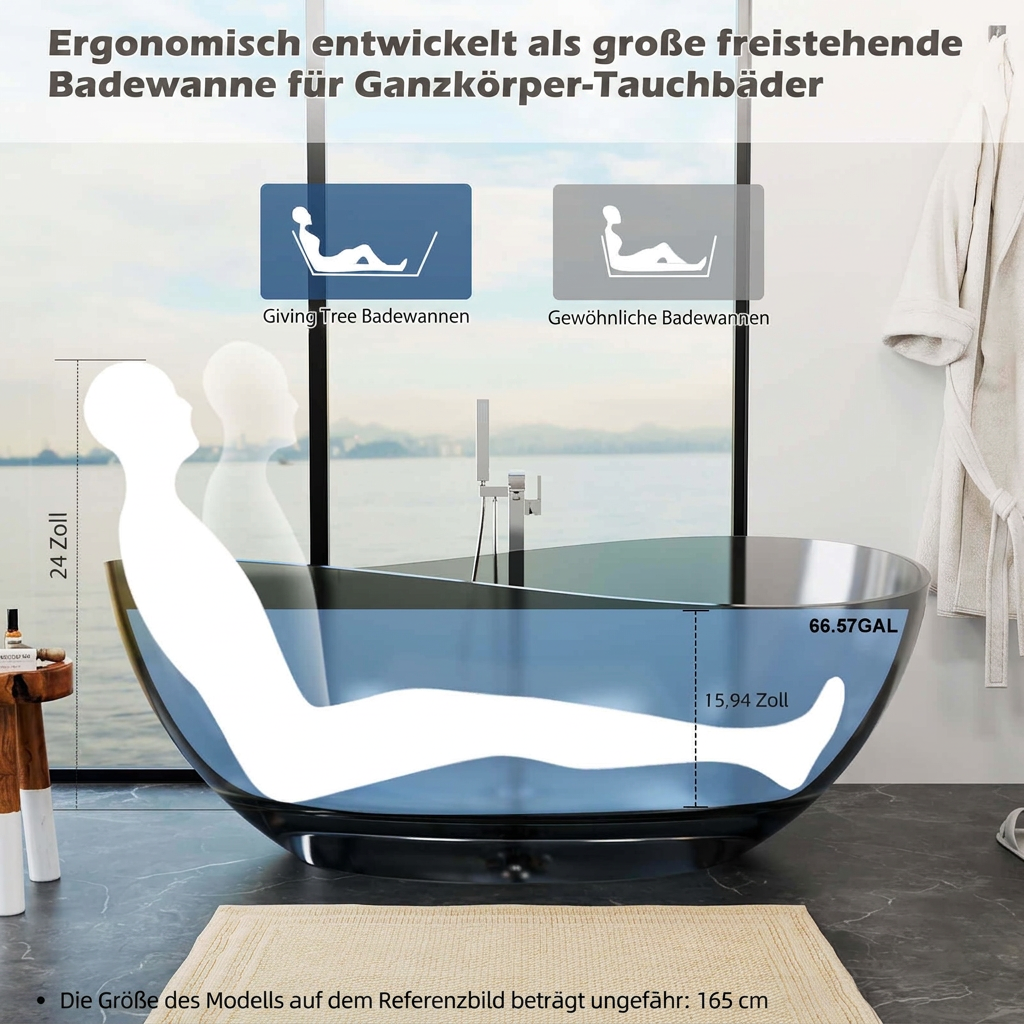 Designer Freestanding Bath in – view 4