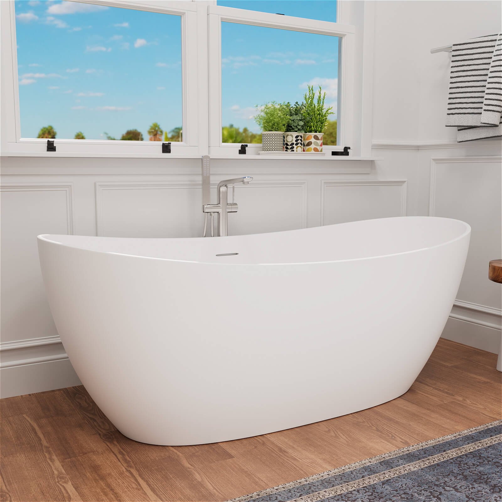 Freestanding Stone Resin Bath – view 1