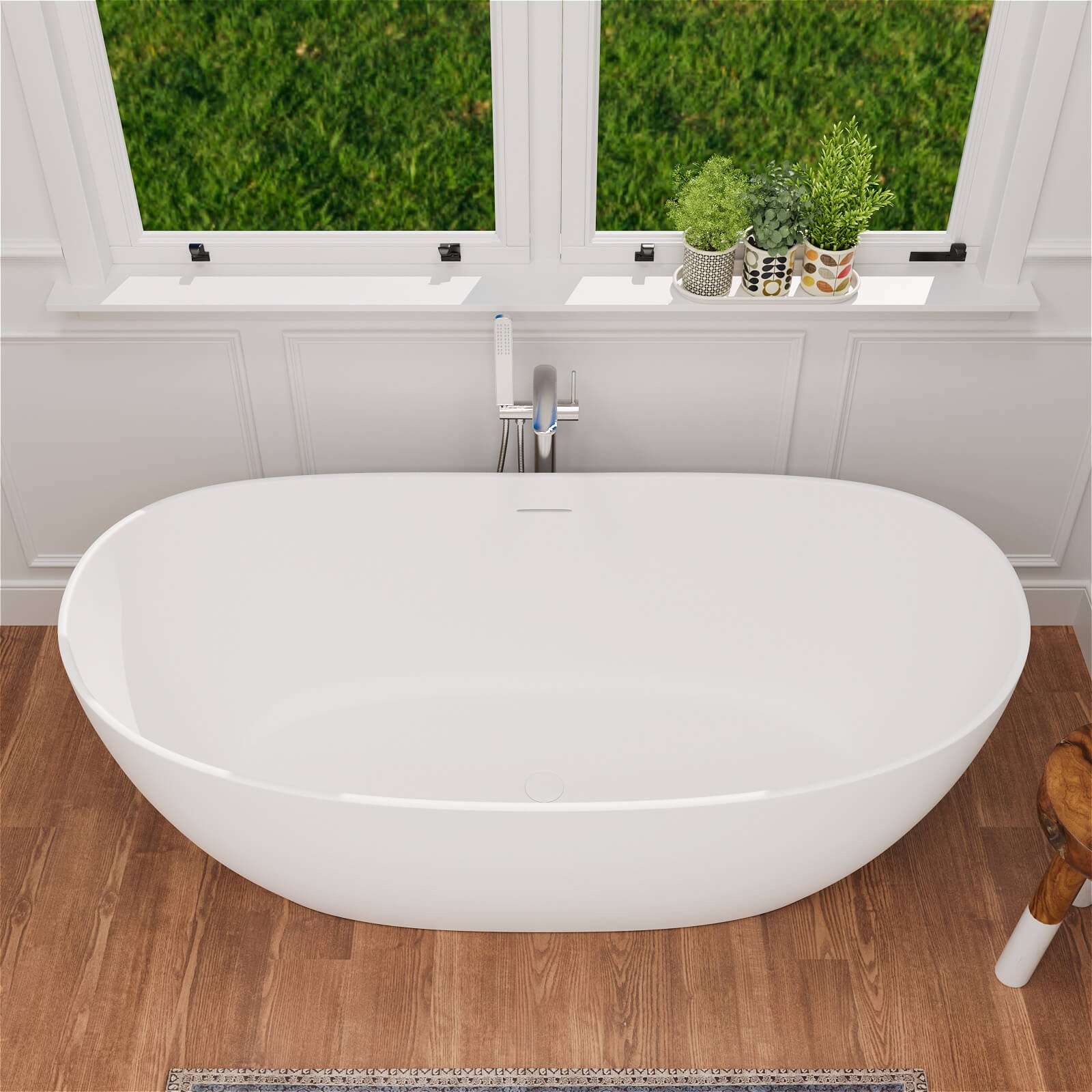 Freestanding Stone Resin Bath – view 2