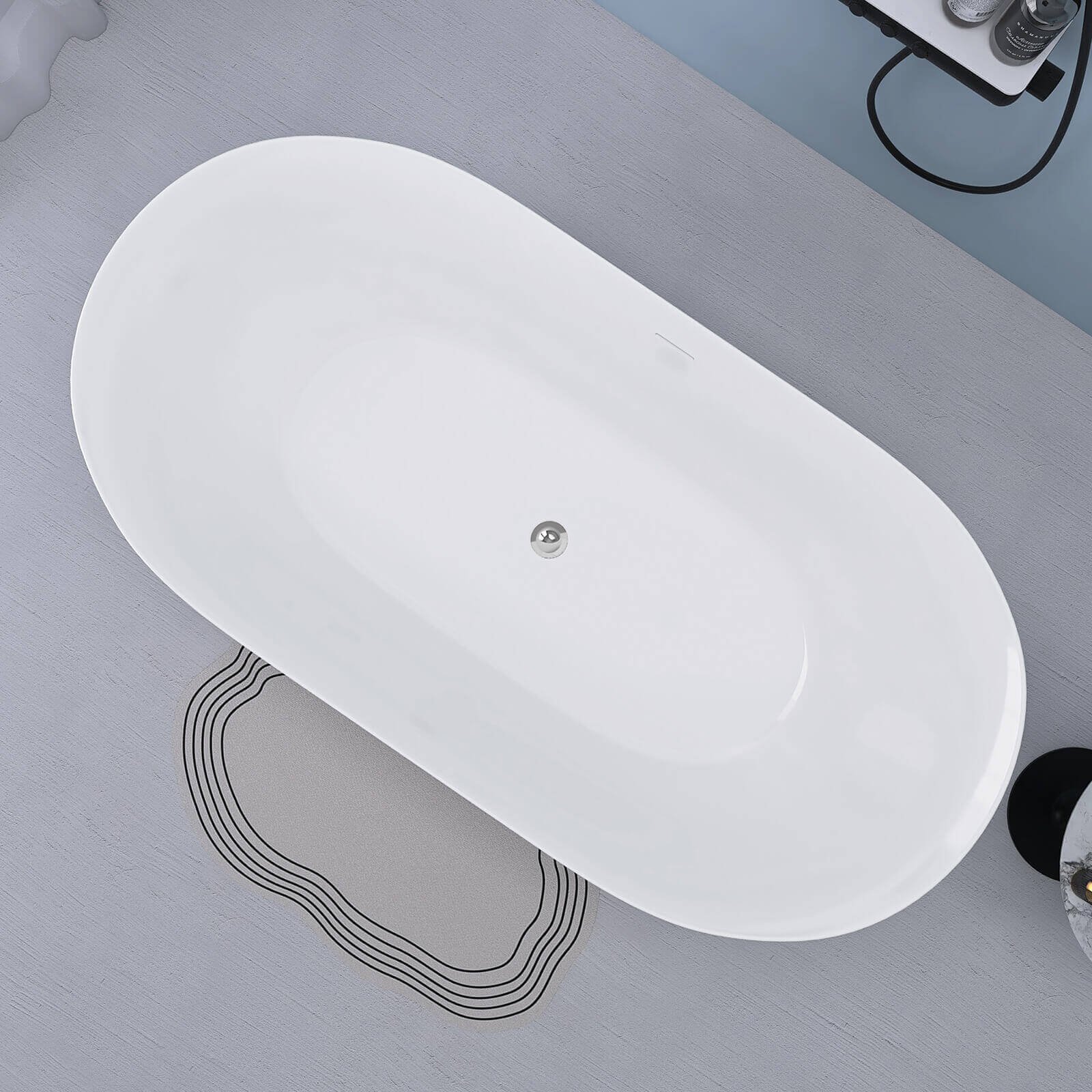 Freestanding Acrylic Bath 'OVALIS' – view 2