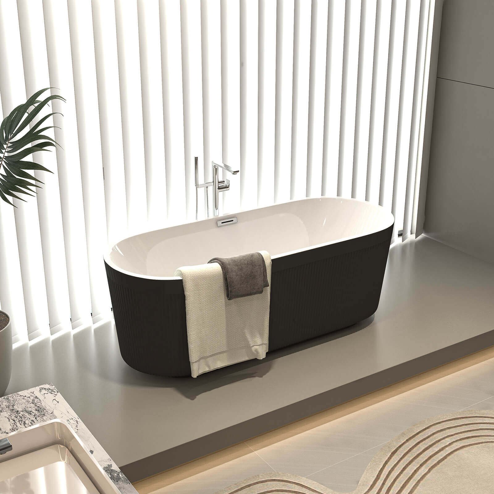 Freestanding Acrylic Bath with – view 1