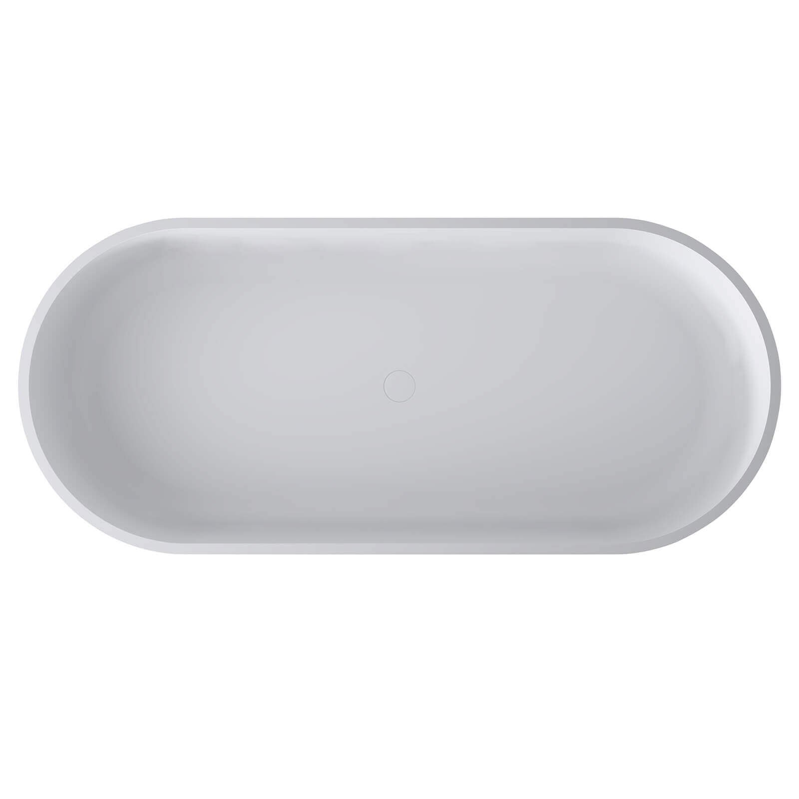 Freistehende Solid Surface Badewanne mit Standfuß, Weiß Matt – Bild 4