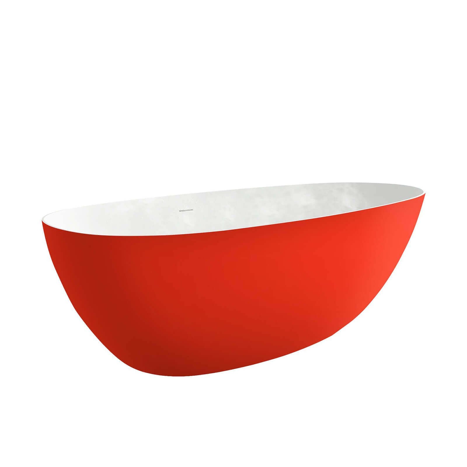 Elegante Badewanne Egg-Shape – Orange Solid Surface – Bild 2