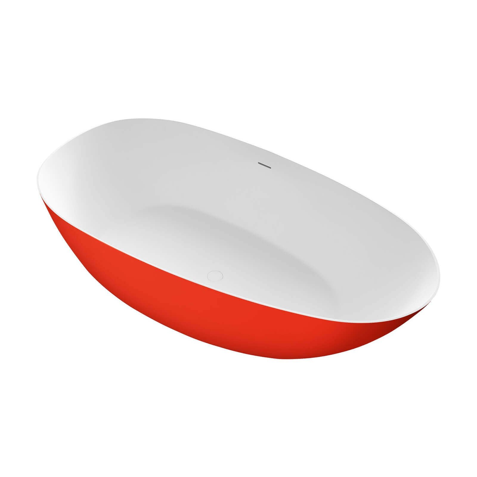 Elegante Badewanne Egg-Shape – Orange Solid Surface – Bild 3