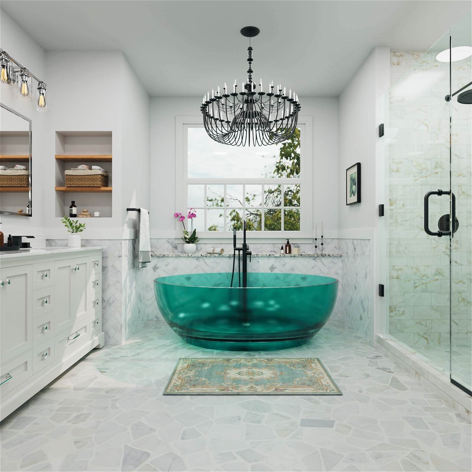 Romantische Transparente Badewanne für Zwei – Bild 5