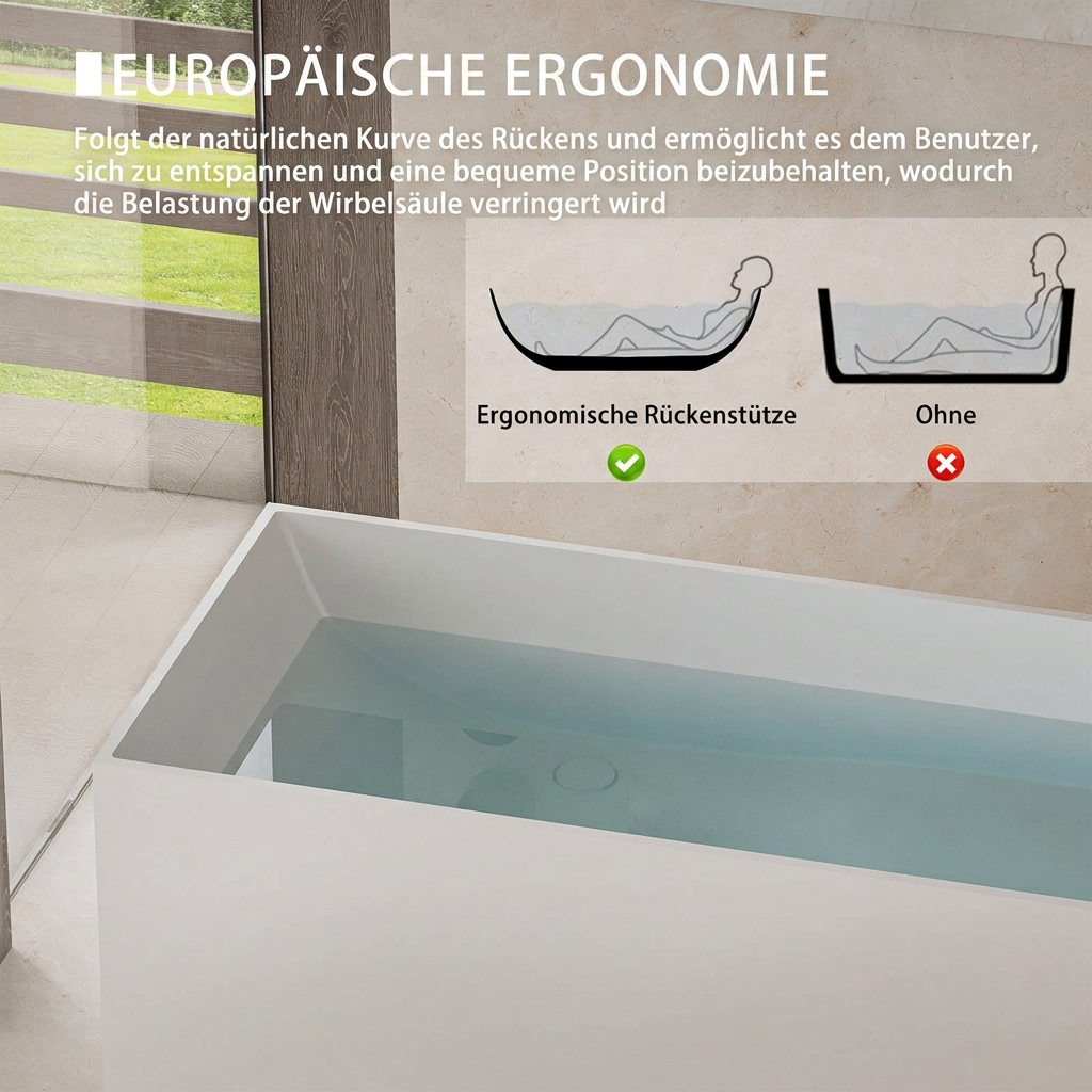 Freestanding Rectangular Bath with – view 3