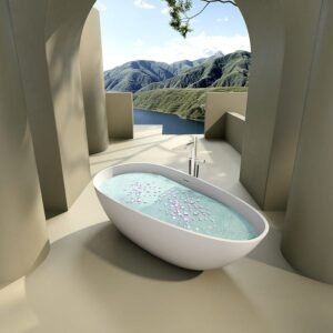 Freestanding Oval Stone Resin