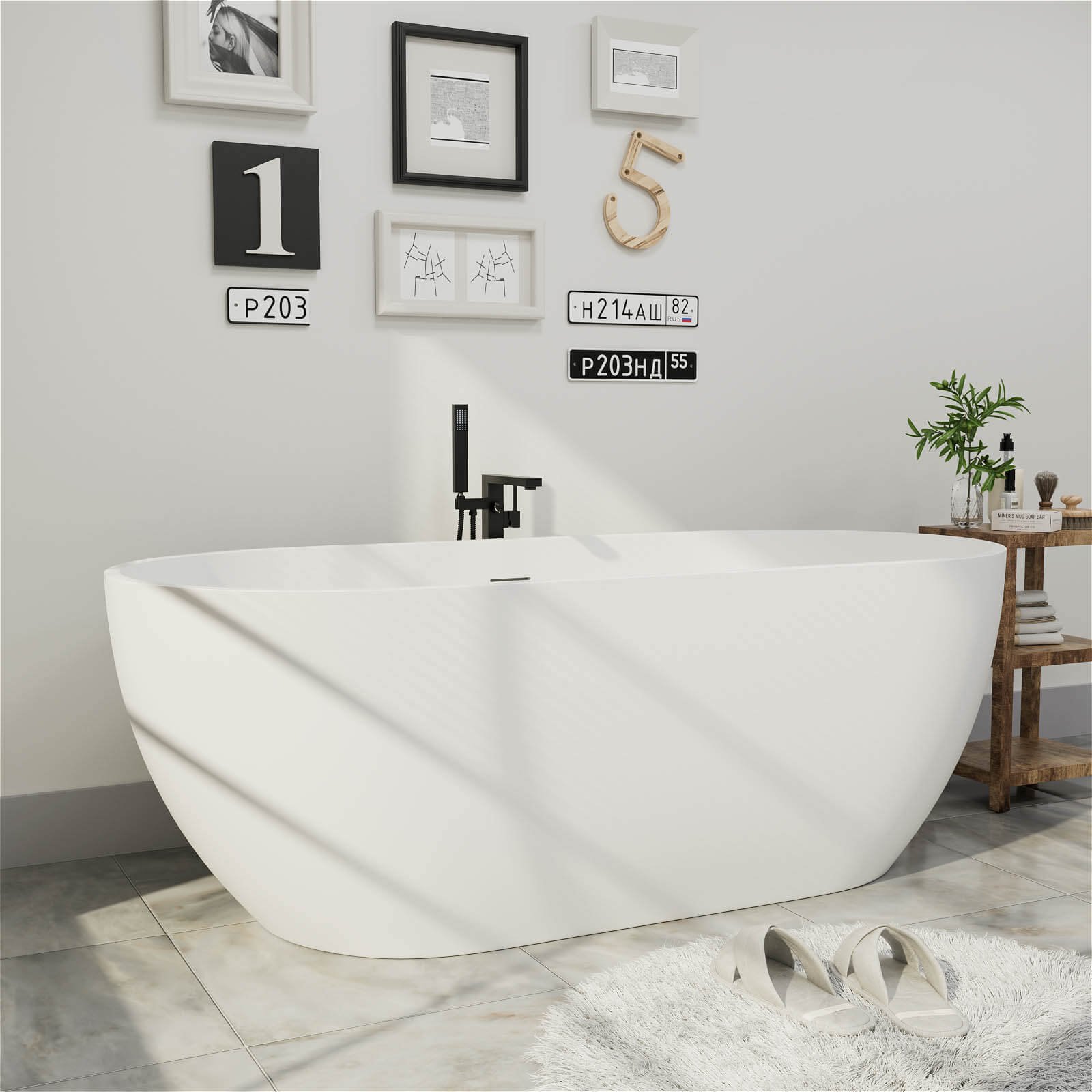 Freestanding Oval Bathtub in – view 1