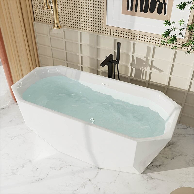 Angular Freestanding Acrylic Bathtub – view 4