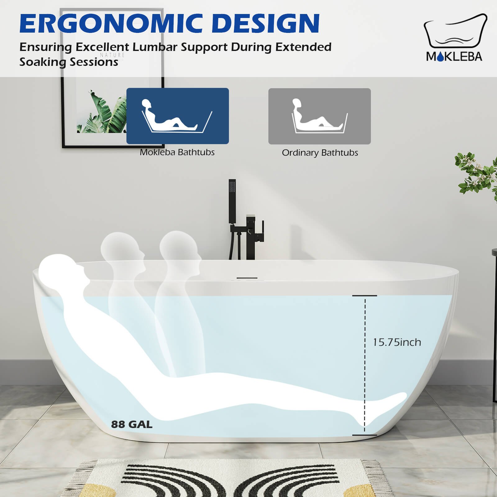 Freestanding Oval Bath – view 4