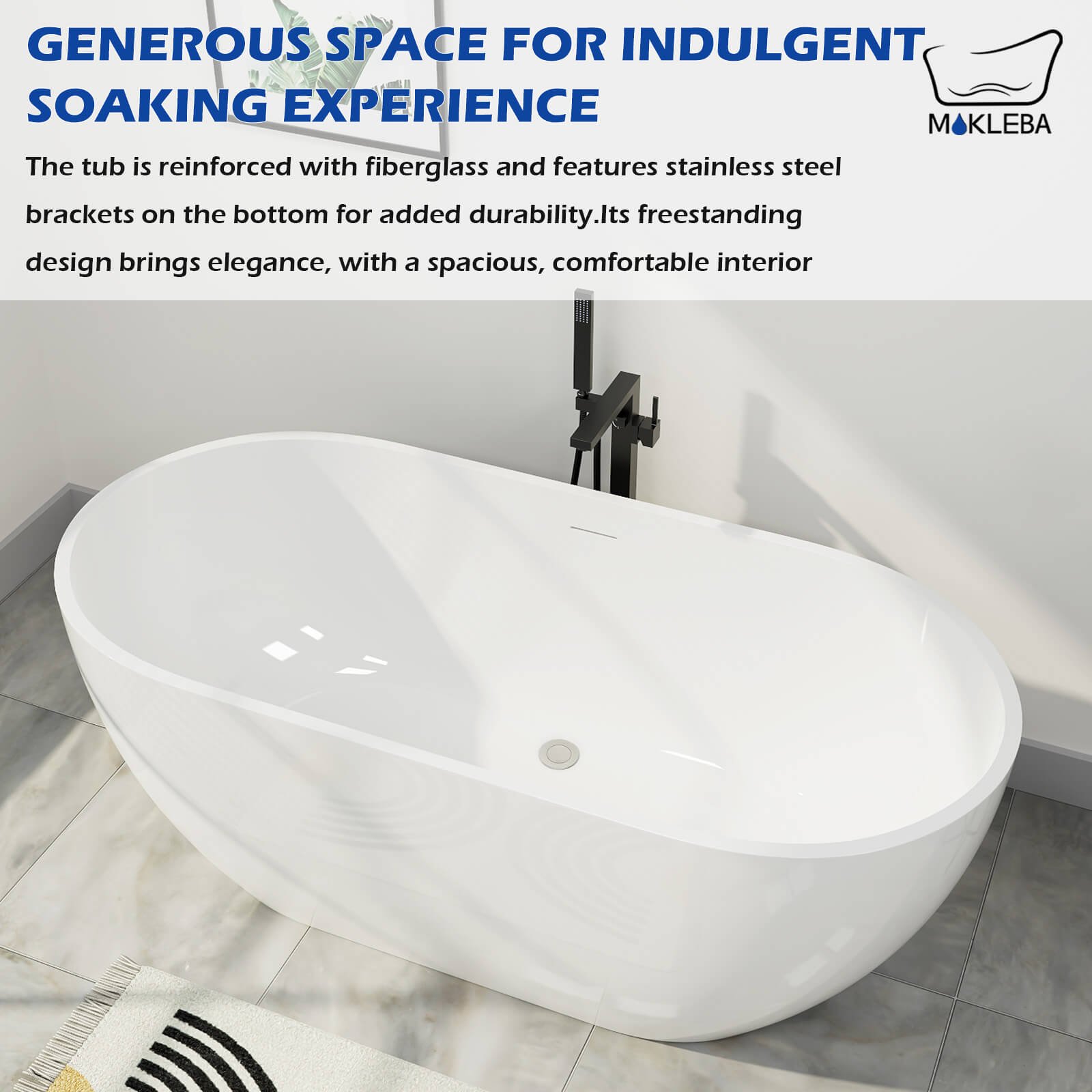 Freestanding Oval Bath – view 3