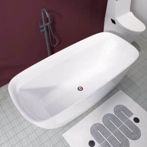 Acryl-Badewanne freistehend mit extra breitem Rand