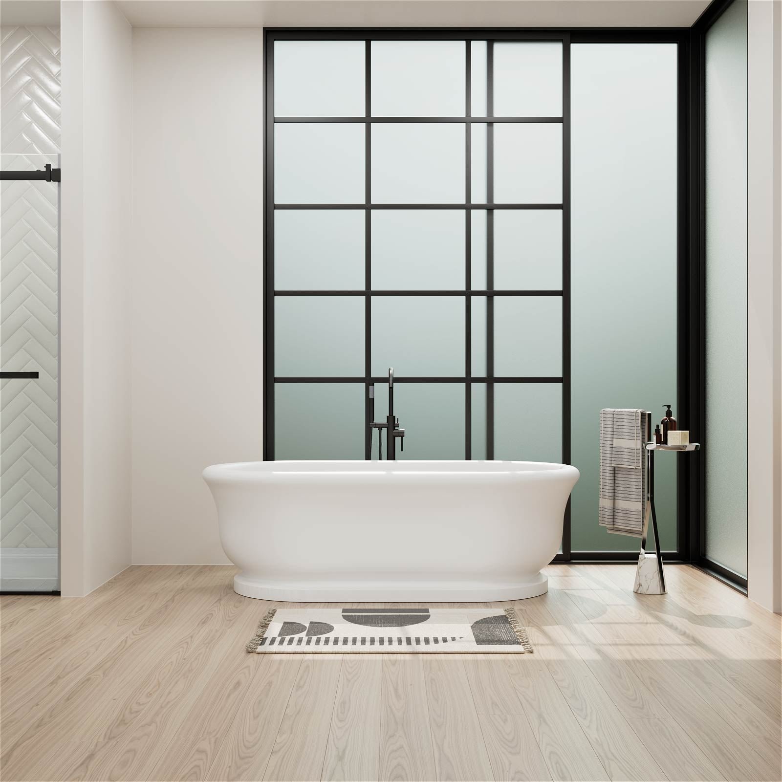 Freistehende Badewanne "Opulence" – Mattweiß, 170 cm – Bild 5