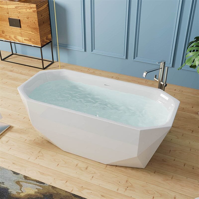 Angular Freestanding Acrylic Bathtub – view 1