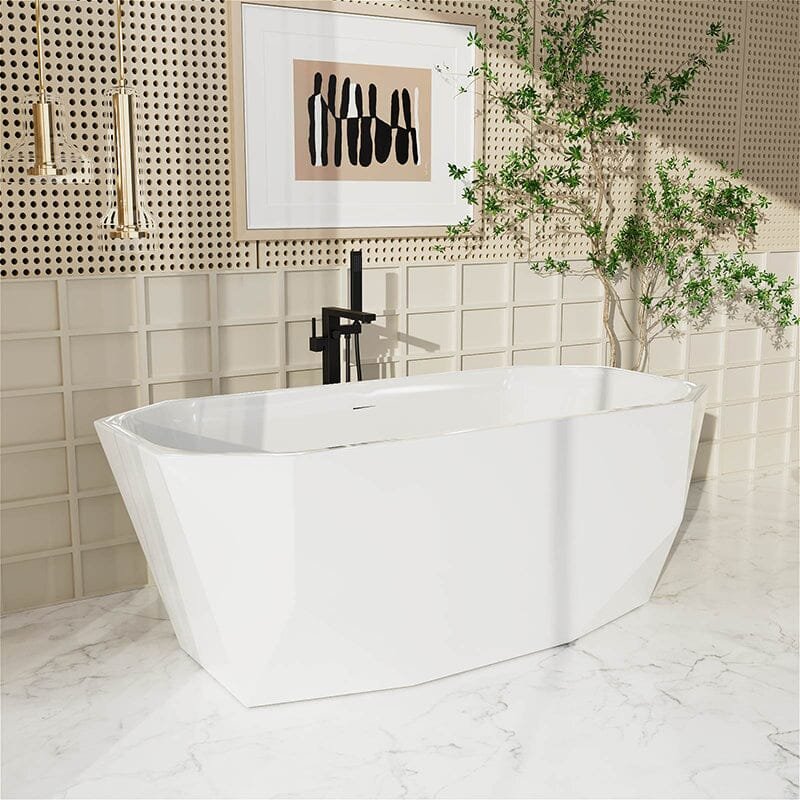 Angular Freestanding Acrylic Bathtub – view 2